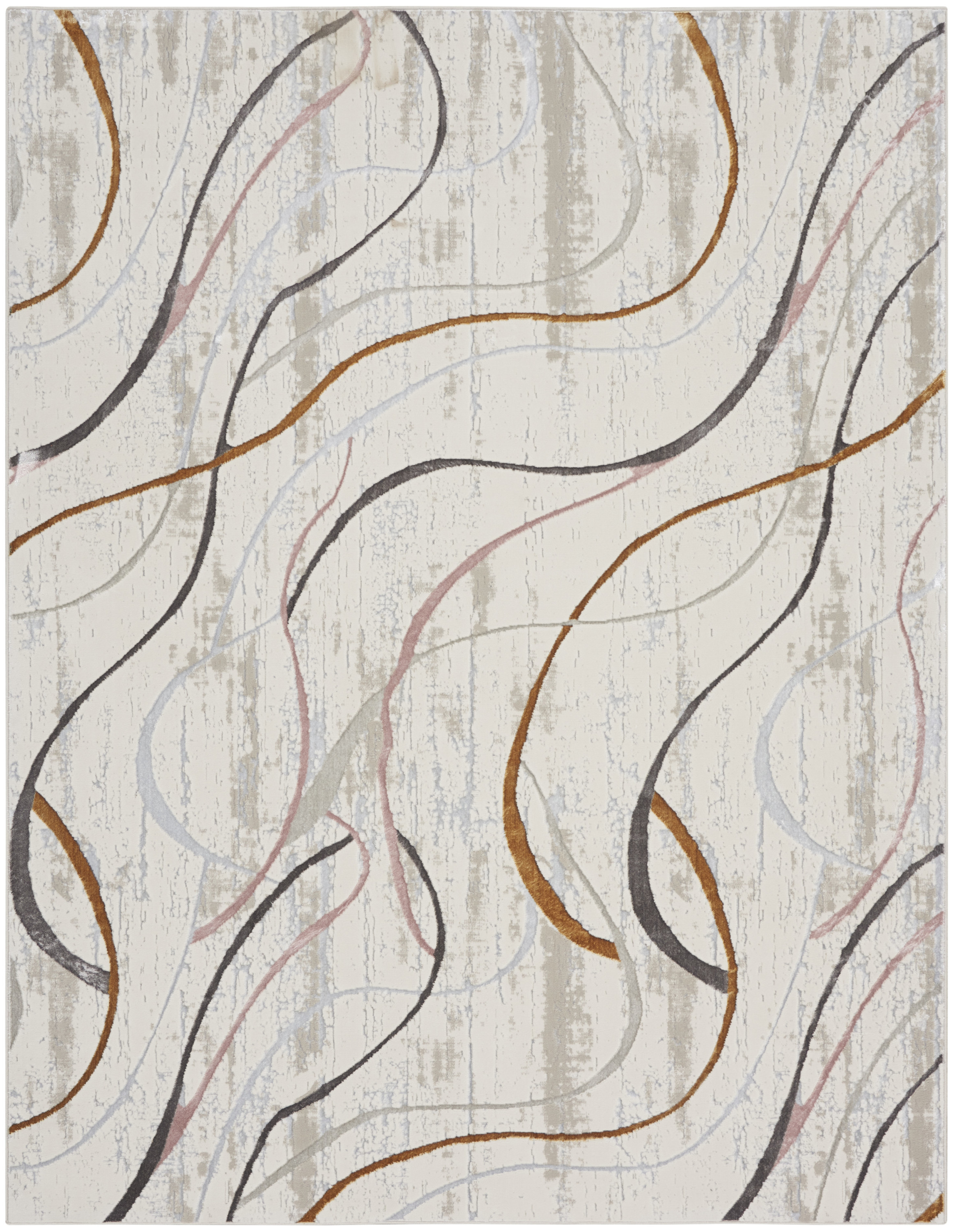 Nourison Glitz 7'10" x 9'10" Ivory Multicolor Modern Indoor Rug