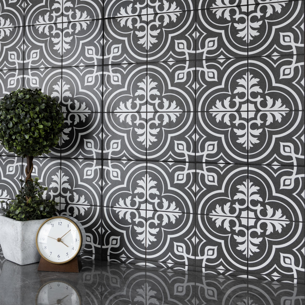 Sample – Harmonia Vintage Black Ceramic Floor and Wall Tile