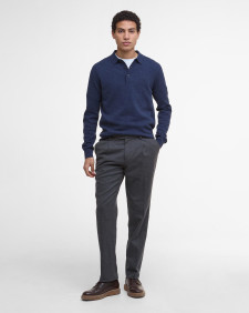 Hutherston Knitted Polo Shirt Navy Marl
