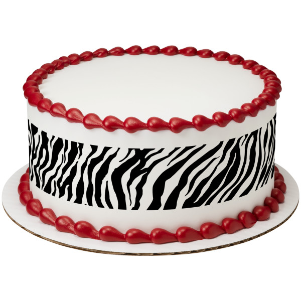 Safari Print Zebra Photocake Image Strips Cake DecoPac
