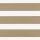 Horizontal zebra roller blind across a window with alternating wide beige fabric and white translucent bands, closed to filter and diffuse daylight; no surrounding room or view visible.