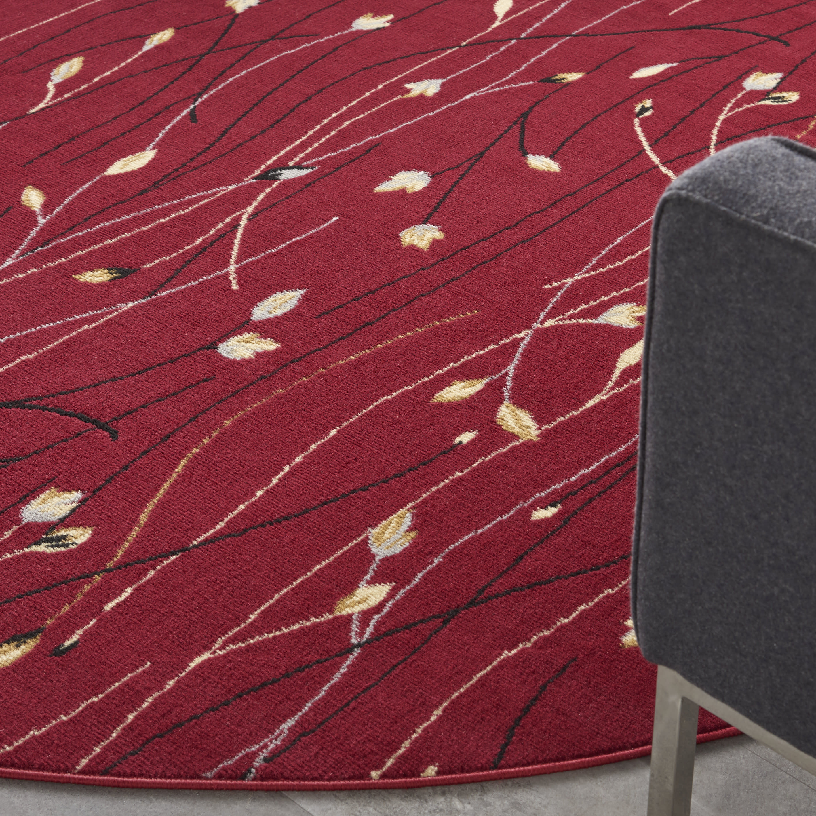 Nourison Grafix 8' x Round Red Contemporary Indoor Rug