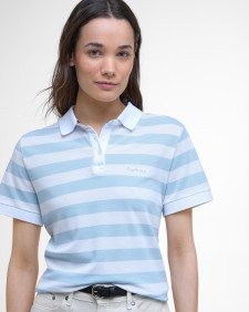 Ashbourne Striped Polo Shirt Breeze Blue/White