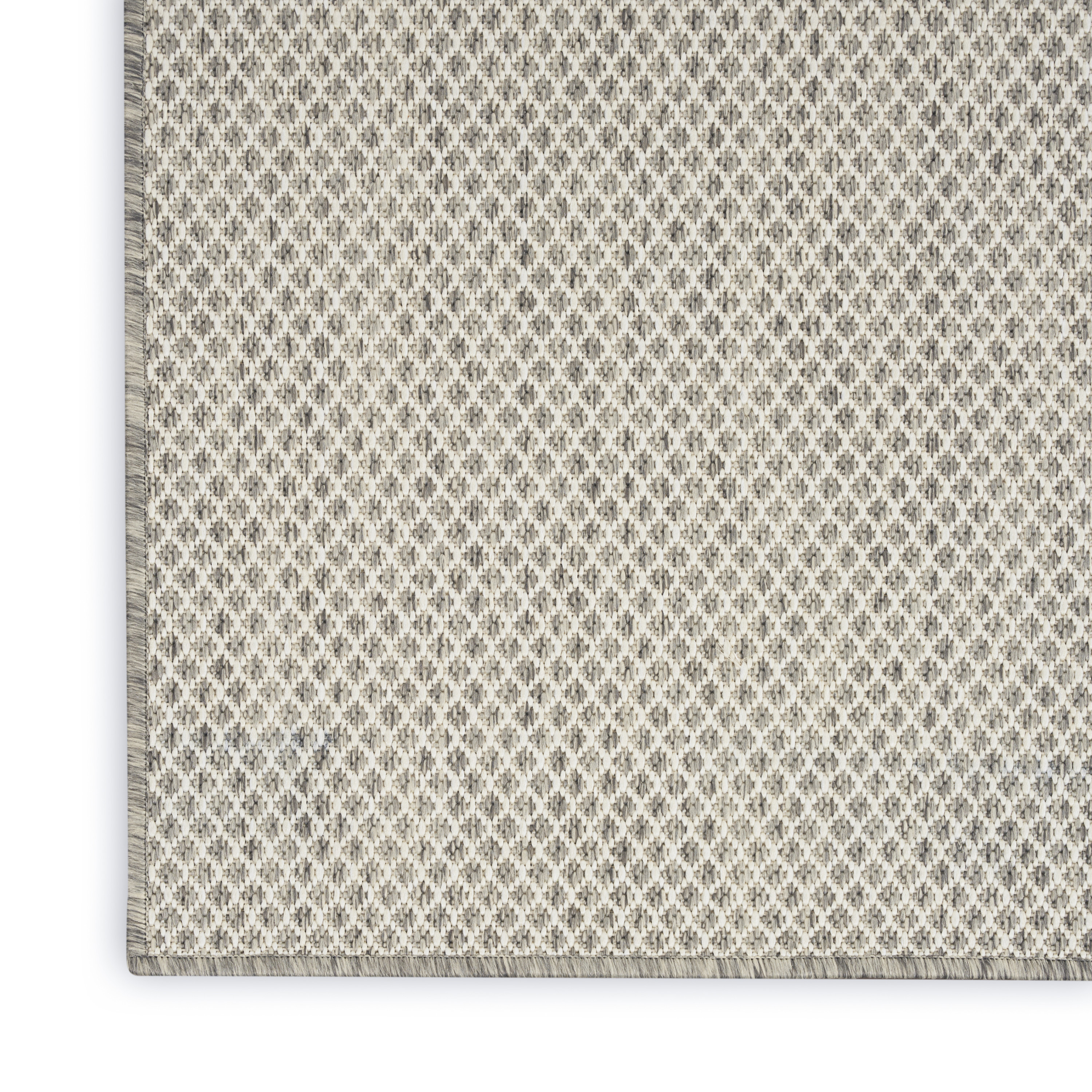 Nourison Courtyard 2' x 6' Ivory Silver Modern Rug