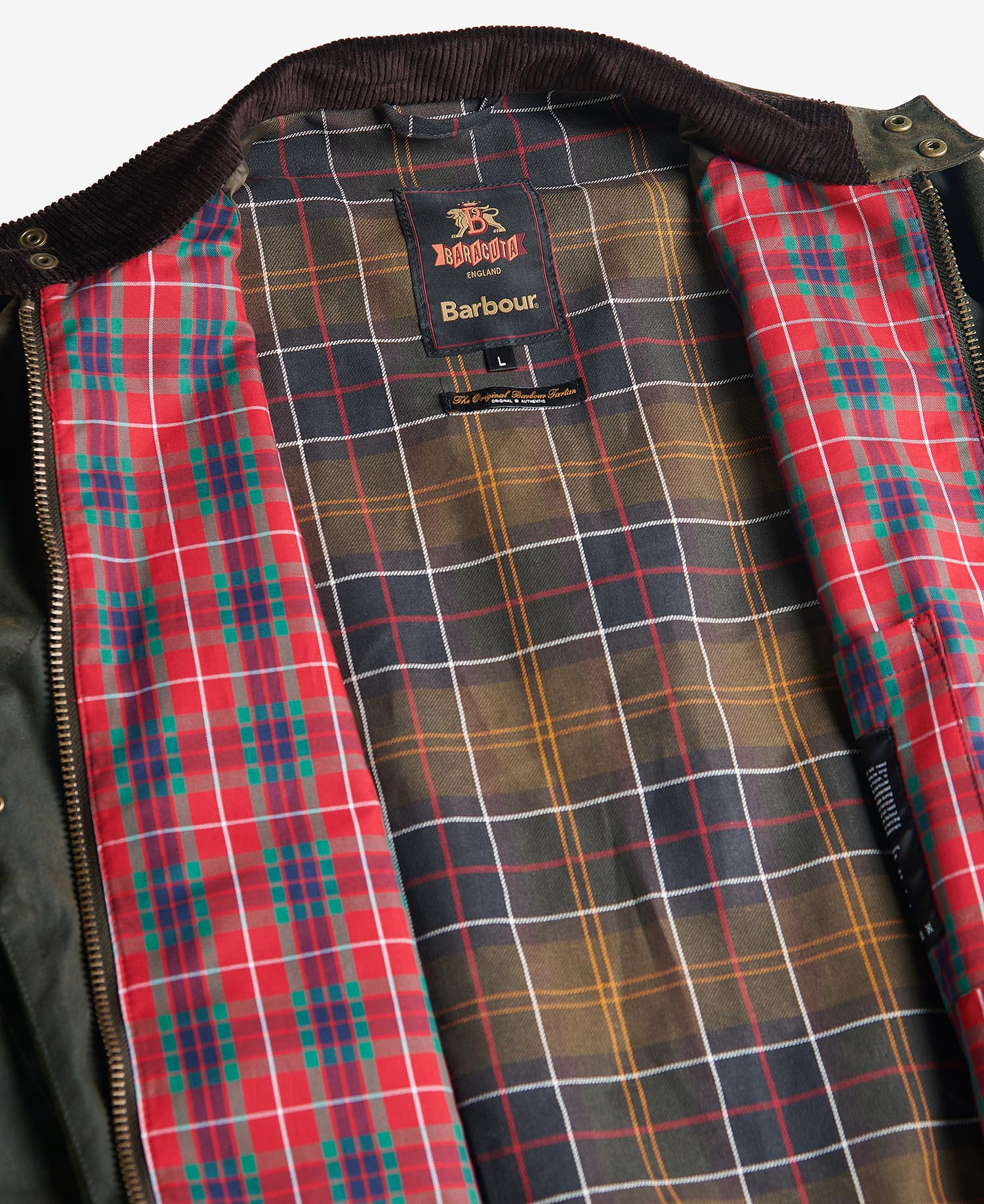 Barbour x Baracuta Porton Waxed Harrington Jacket image number 7