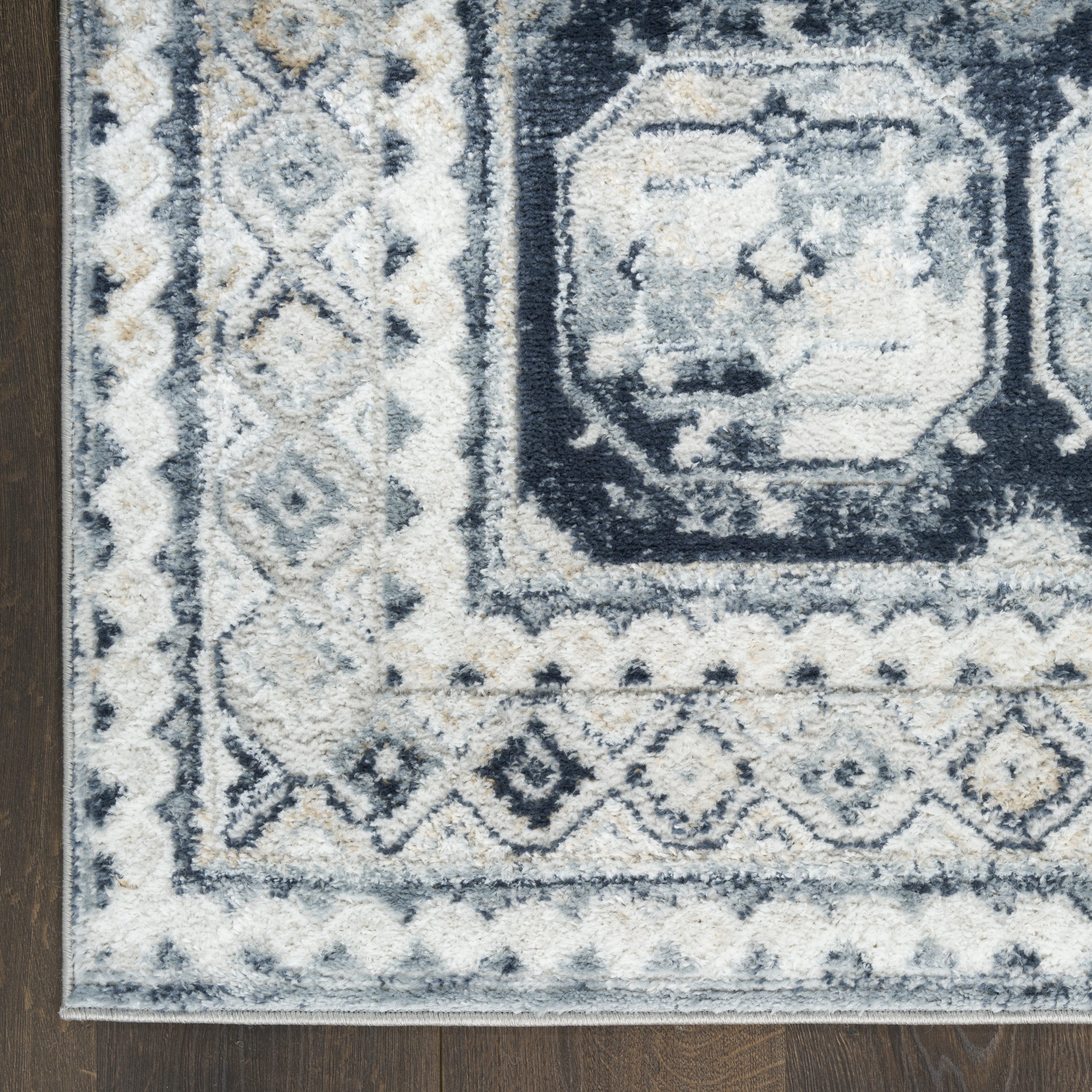 Nourison Dekor 5'3" x 7' Grey Navy Vintage Indoor Rug