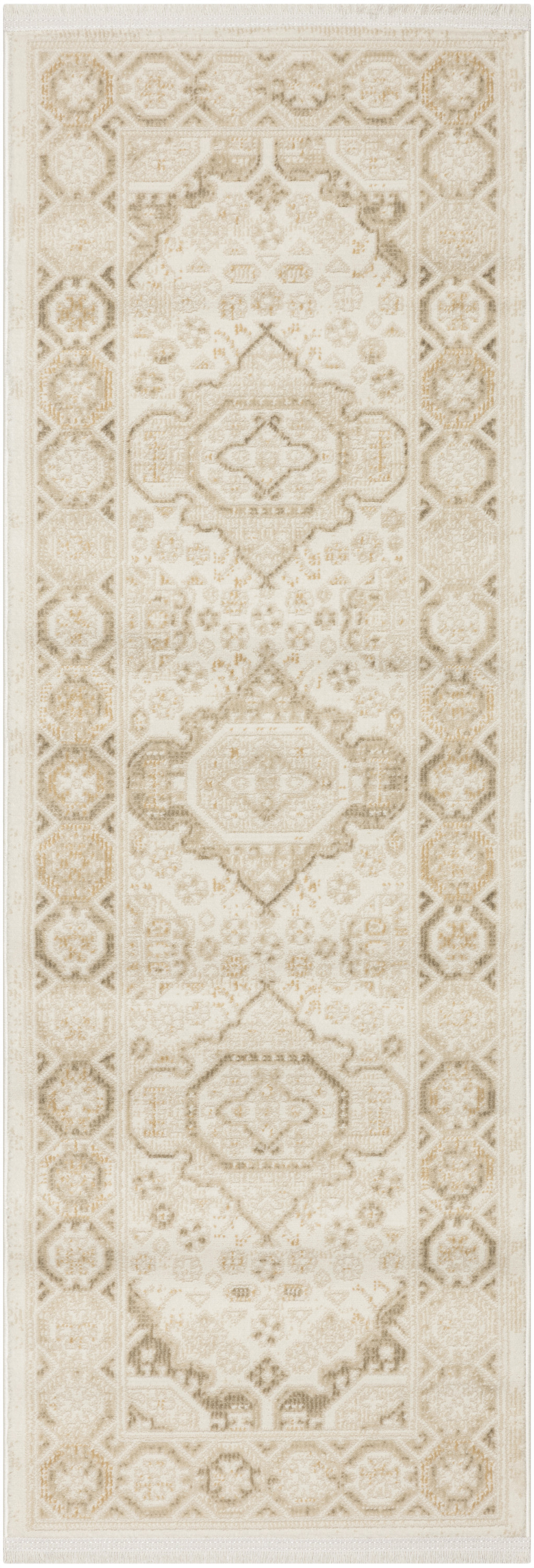 Nourison Pardis 2' x 6' Ivory Beige Vintage Indoor Rug