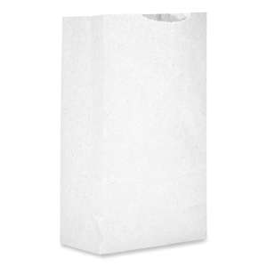 BAGGW2500, General, Grocery Paper Bags, 30 lb Capacity, #2, 4.31" x 2.44" x 7.88", White