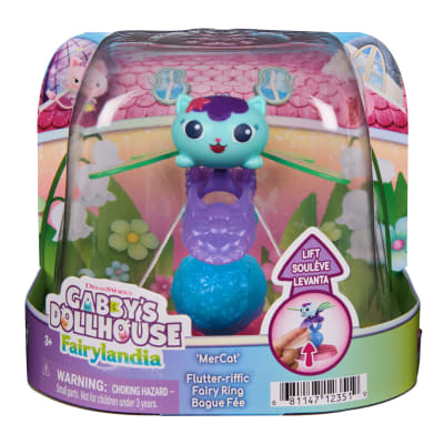 DreamWorks Gabby's Dollhouse Fairylandia MerCat Flutter-riffic Fairy Ring with Flapping Wings, Wearable Pretend Play Toys and Doll House Accessory for Kids, Ages 3+