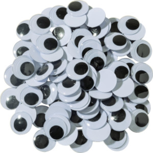 Wiggle Eyes, Black, 20 mm, 100 Pieces