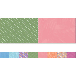 Crafty and Cool Patchwork Straight Bulletin Board Borders, 36 Feet