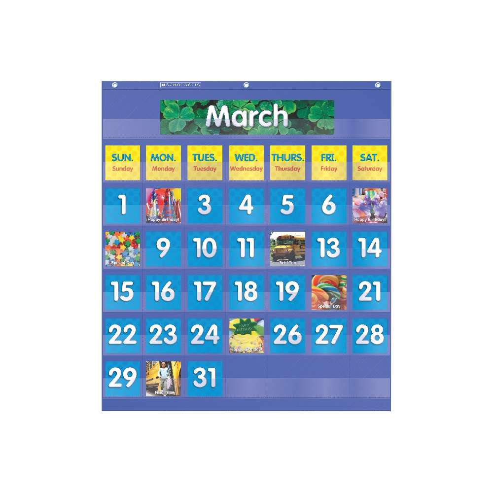 Monthly Calendar Pocket Chart Blue SC 511479