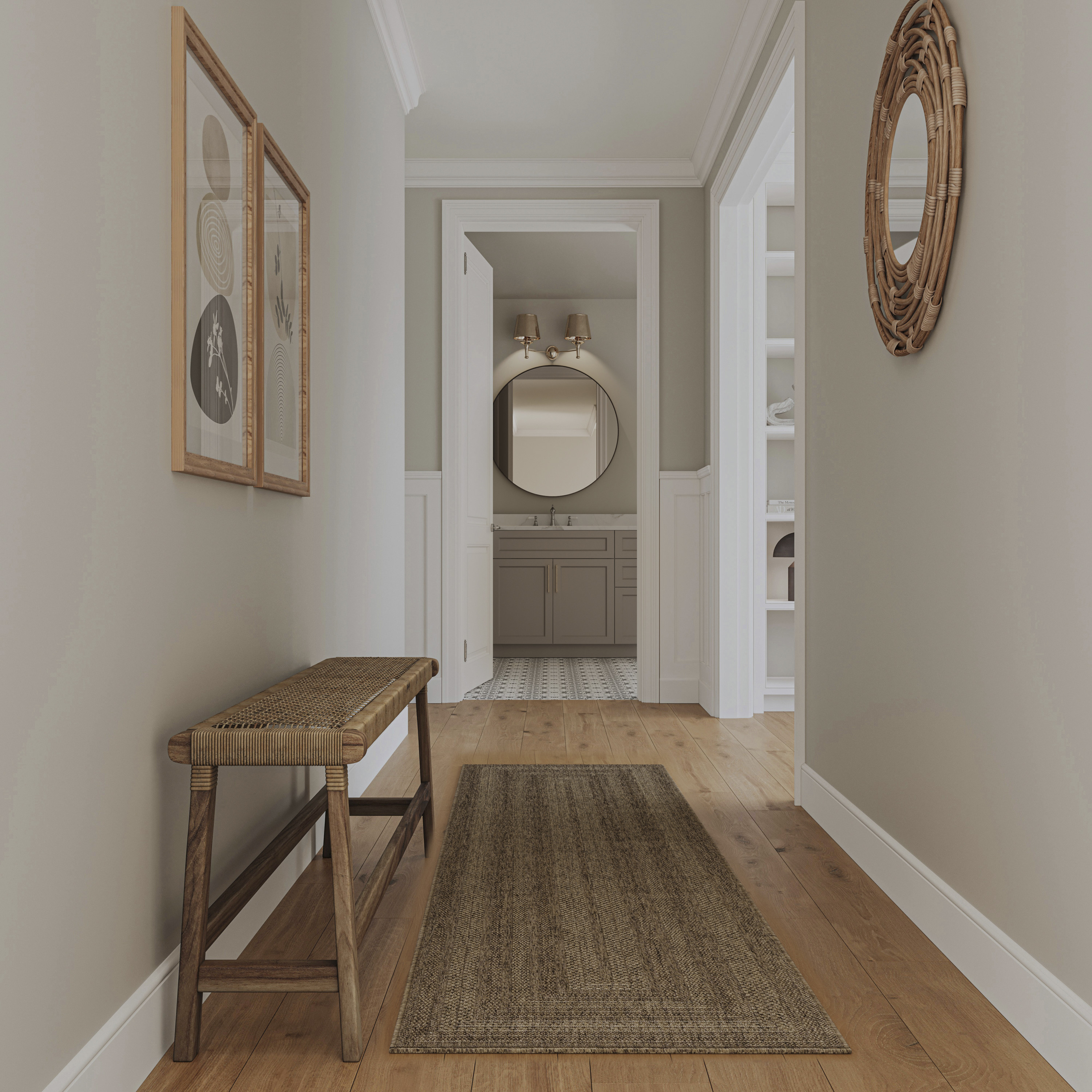 Nourison Tulum 2'2" x 8' Brown Outdoor Rug