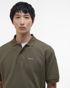 Hexham Oversized Polo Shirt Mid Olive