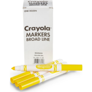 Bulk Markers, Conical Tip, Yellow, 12 Count