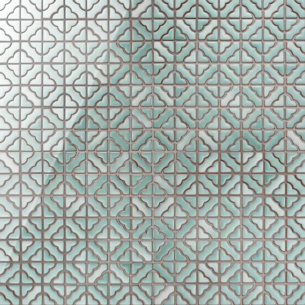 Hudson Tower Mint Green 12 in. x 12 in. Porcelain Mosaic Tile