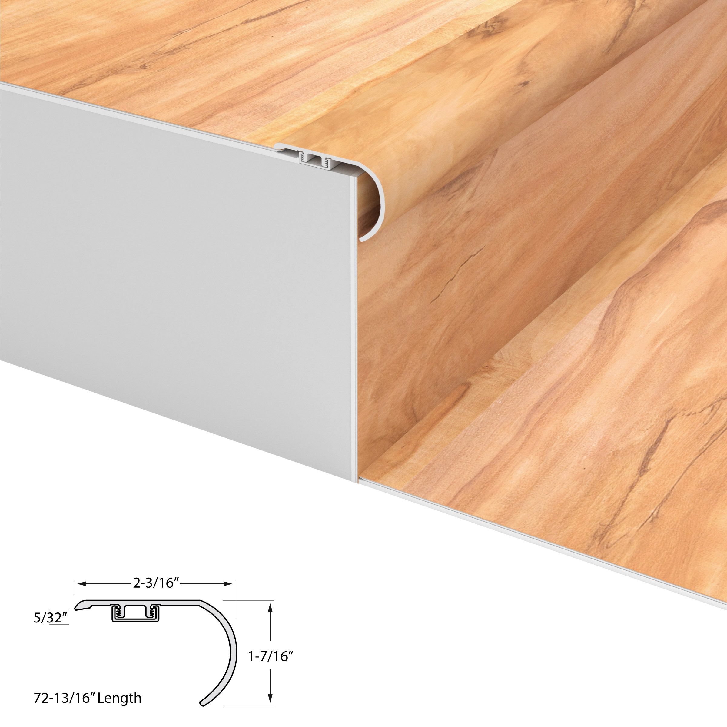 Blonde Ale Cali Vinyl Stair Nosing Overlap Classic view 4