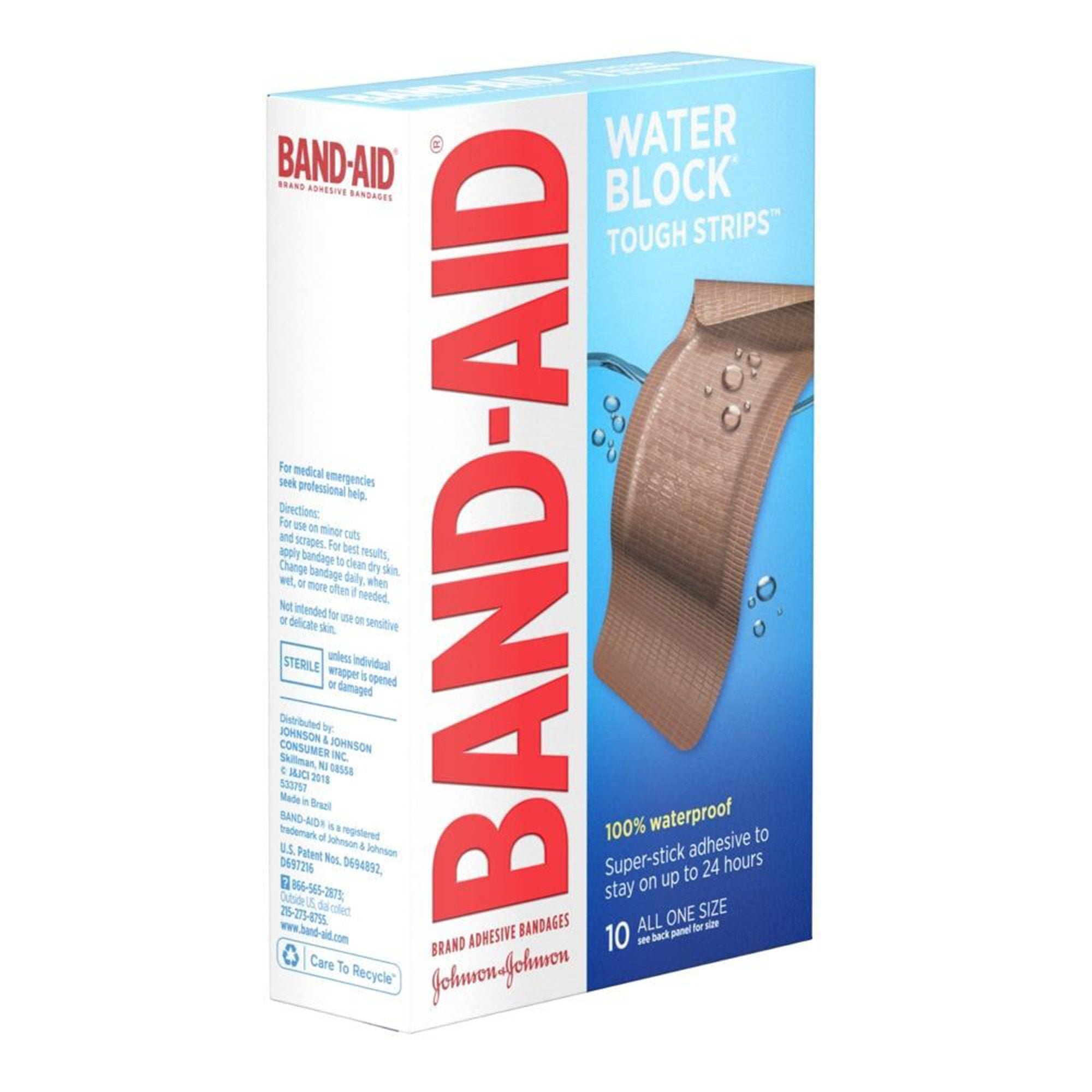 Band-Aid® Water Block Tough Strips Adhesive Bandages, 1.75 x 4 Inch