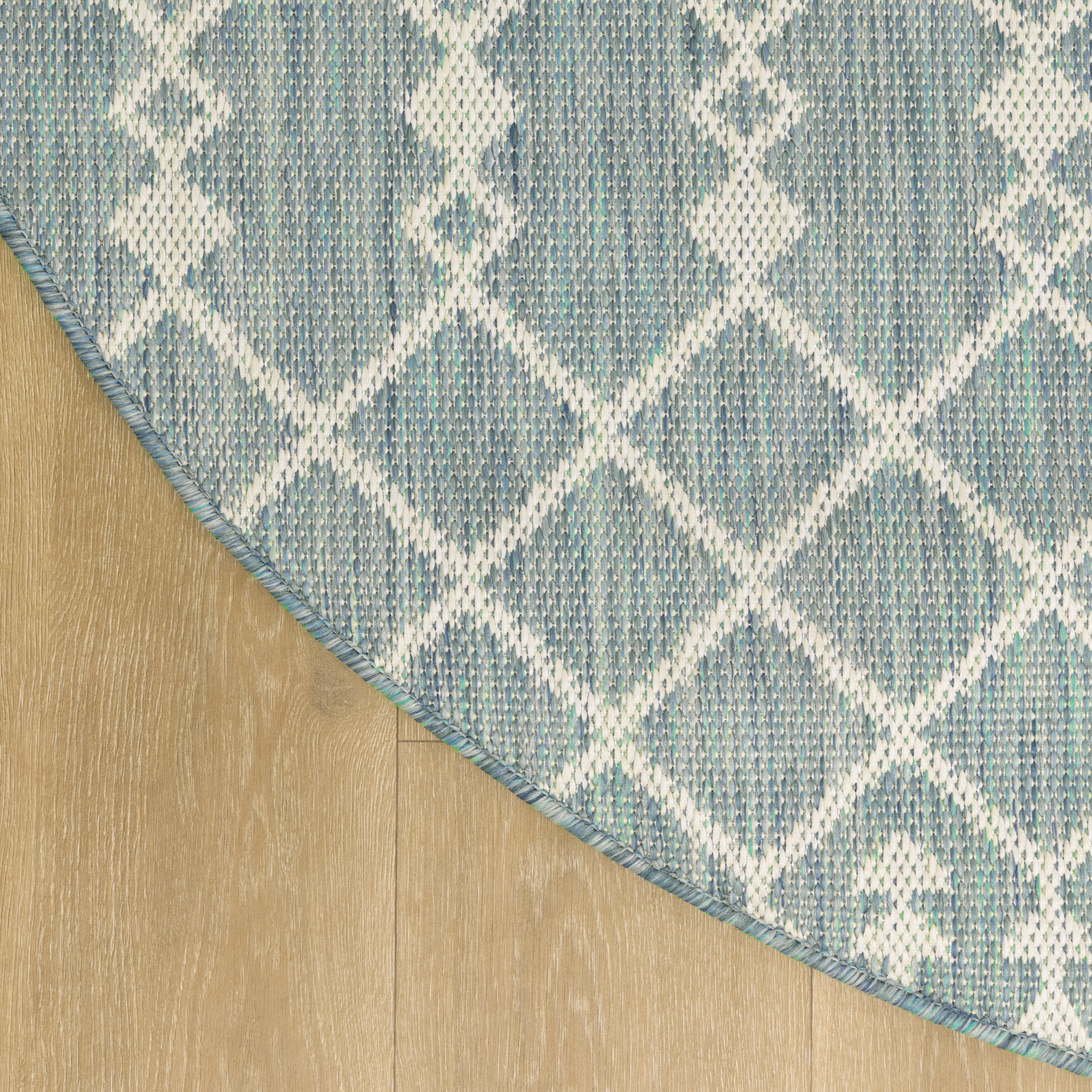 Nourison Positano 6' x Round Aqua Modern Rug