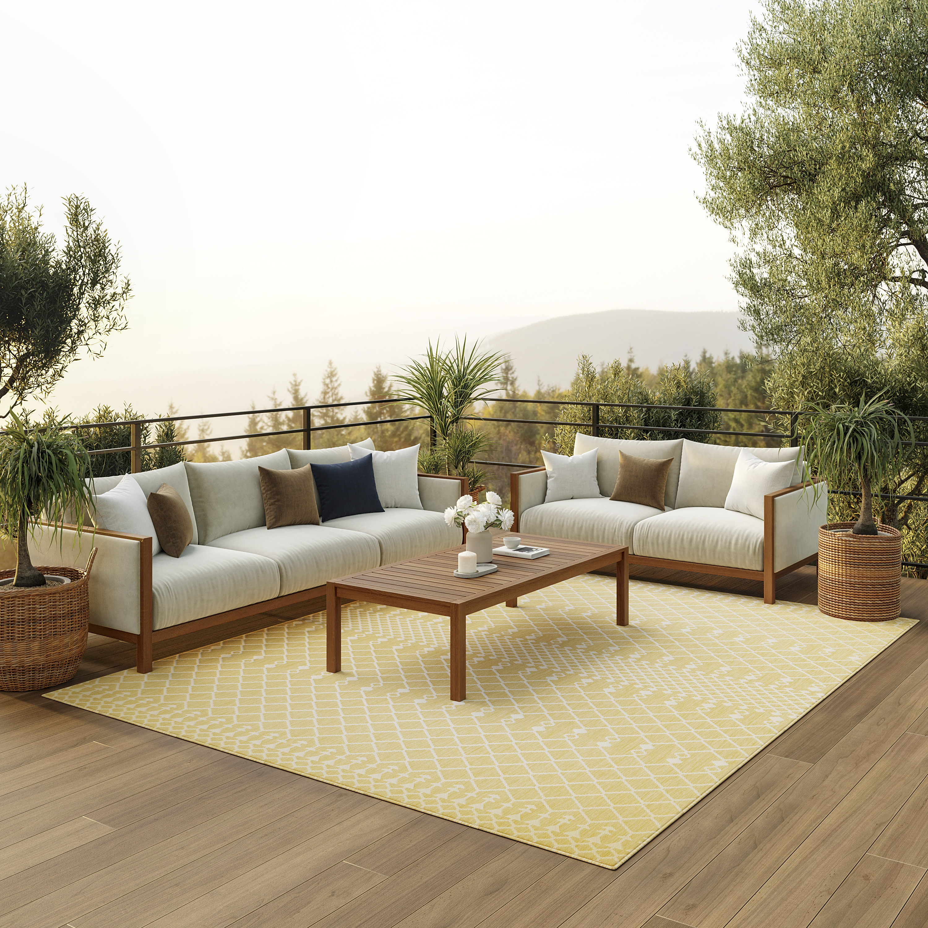 Nourison Positano 8' x 10' Yellow Modern Rug