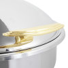 6-quart Intrigue® round stainless steel induction chafer with brass trim