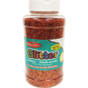 Creative Arts by Charles Leonard Glitter, 16 oz. Bottle, Orange