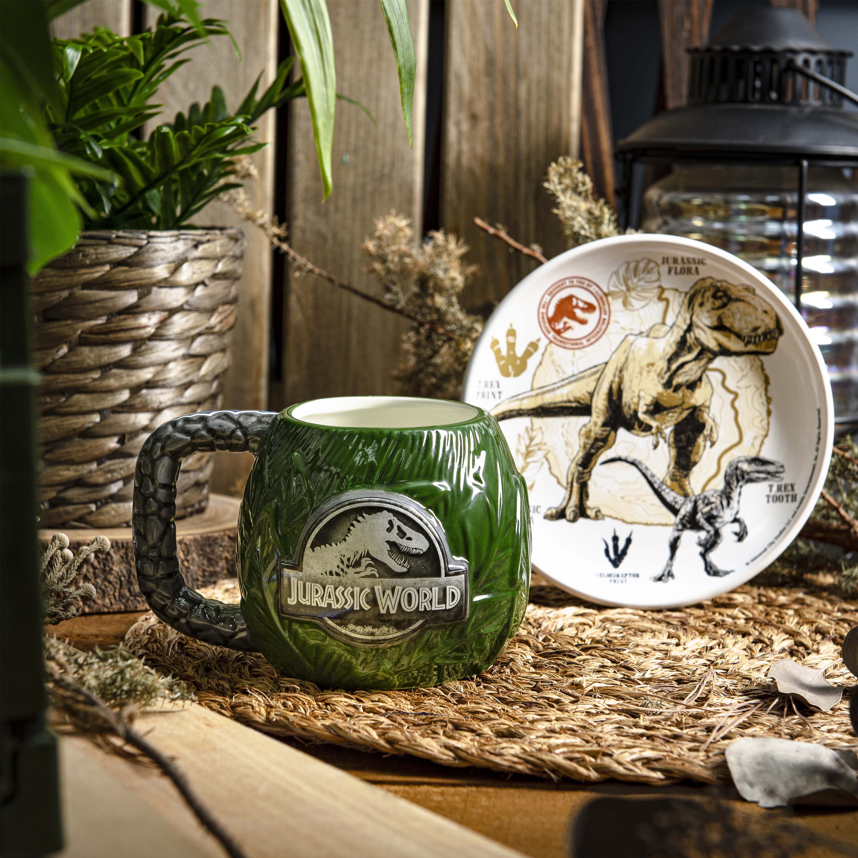 Jurassic World Dominion Ceramic Plate and Mug Set, Velociraptor & T-rex, 2-piece set slideshow image 6