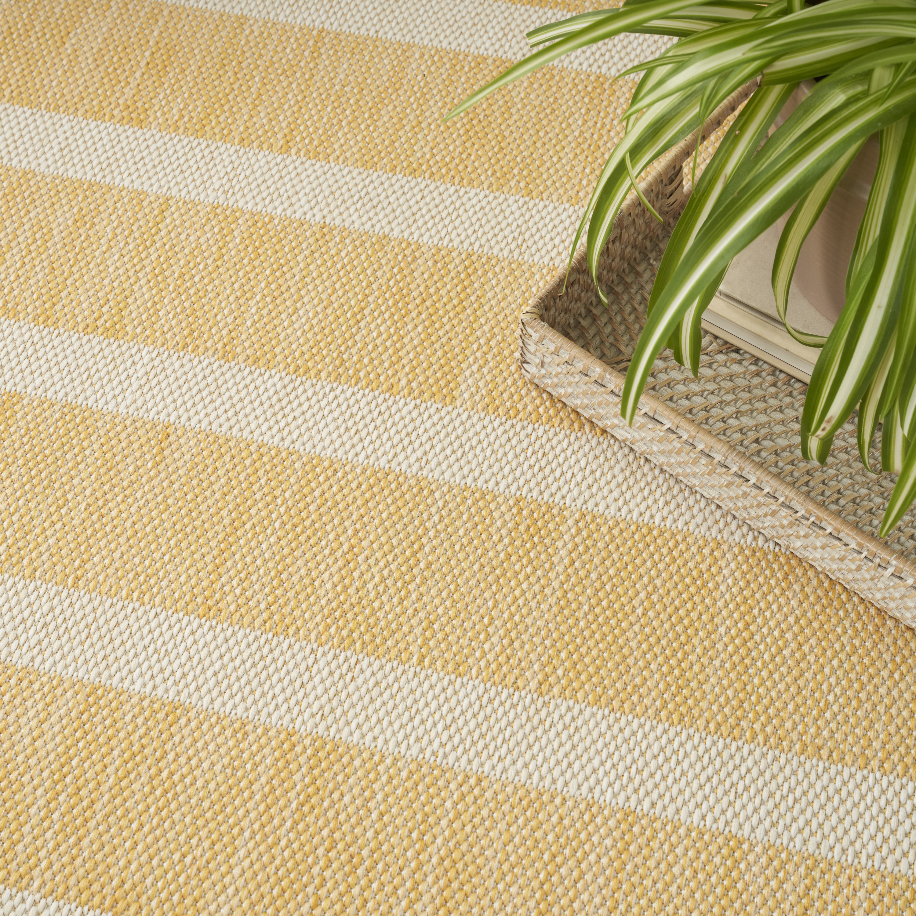 Nourison Positano 8' x 10' Yellow Ivory Modern Rug