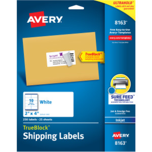 Printable Shipping Labels, 2" x 4", 250 Pack