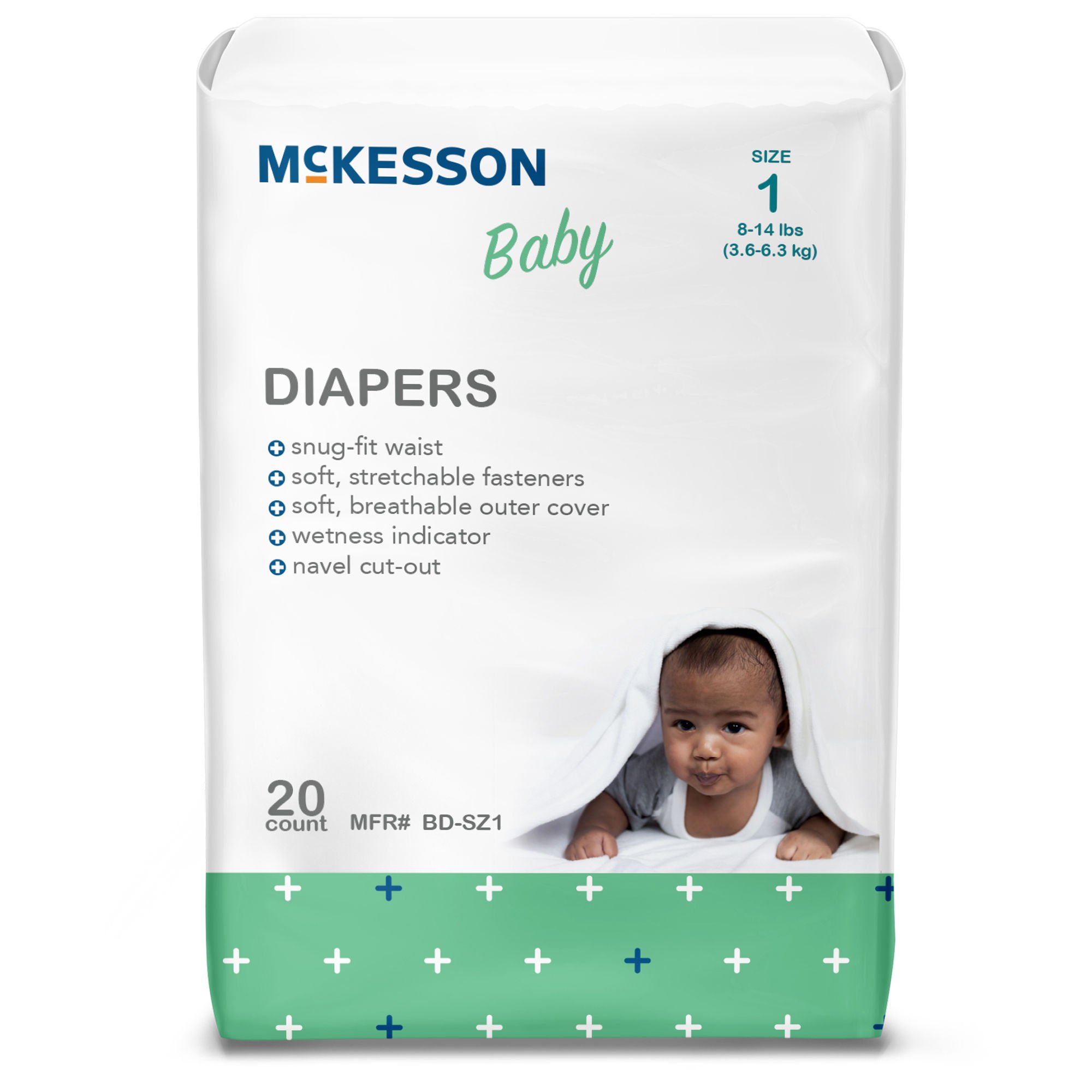 McKesson Baby Diaper, Size 1 for Babies weighing 8 – 14 lbs.