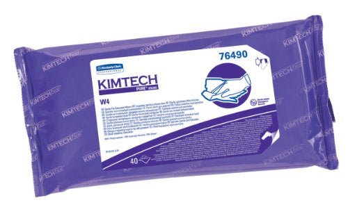 Surface Disinfectant Cleaner Kimtech™ W4 Premoistened Cleanroom Manual Pull Wipe 40 Count Soft Pack Alcohol Scent Sterile
