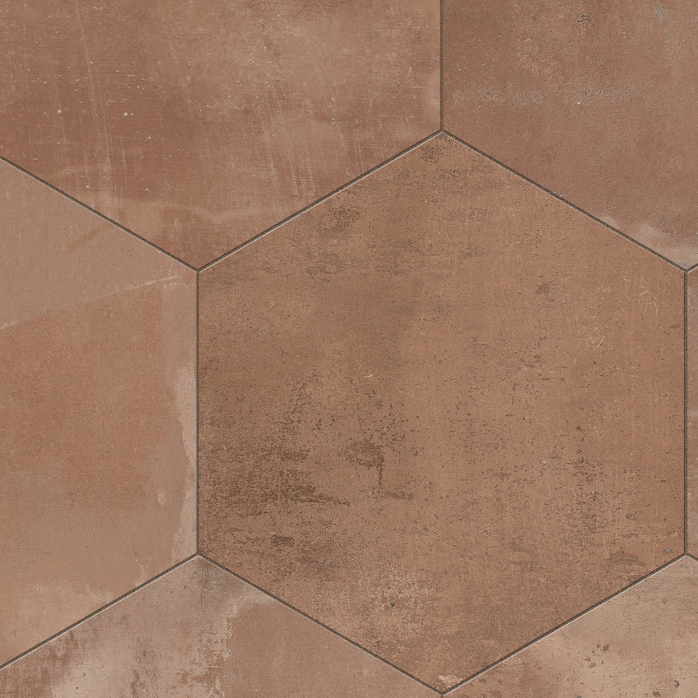 Argillos Hex Terracota 20-1/2 in. x 23-5/8 in. Porcelain Floor and Wall Tile