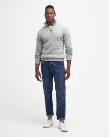 Essential Half-Zip Jumper Light Grey Marl
