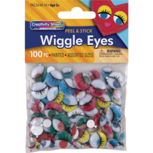 Peel & Stick Wiggle Eyes, Painted, Assorted Sizes, 100 Pieces