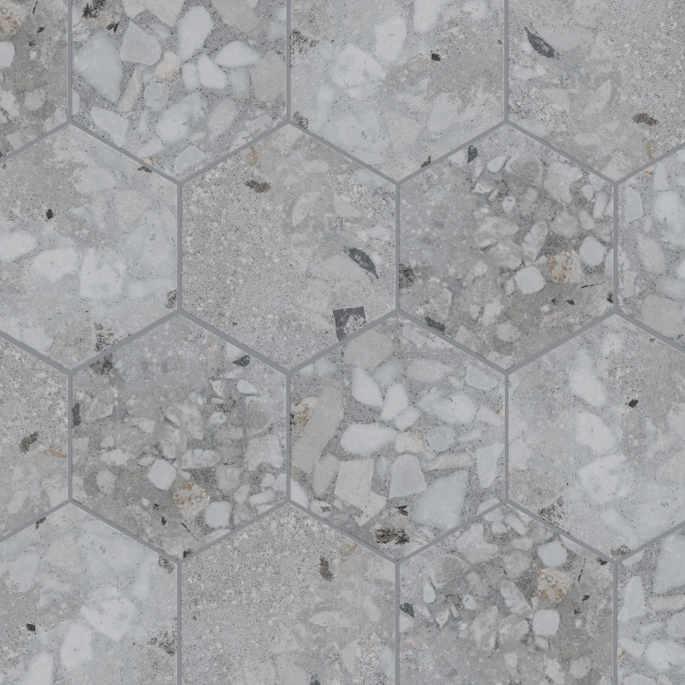 Recycle Hex River White 8.5x9.88 Hexagon Porcelain Floor and Wall Digital Pattern