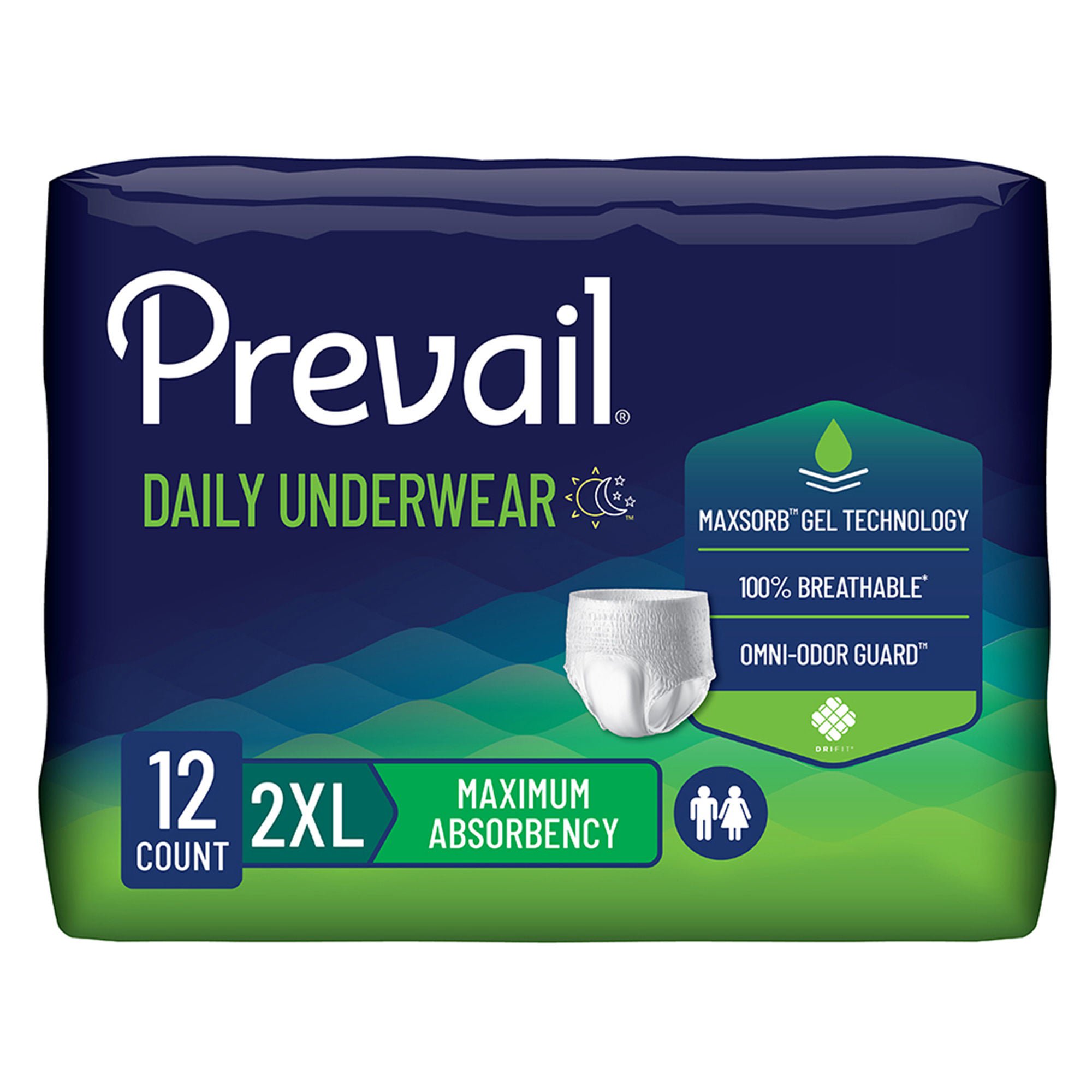 Prevail® Daily Underwear Maximum Absorbent Underwear, 2X-Large