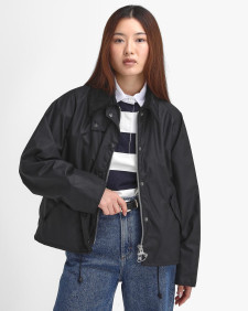 Women's Transport Waxed Jacket Black-Modern