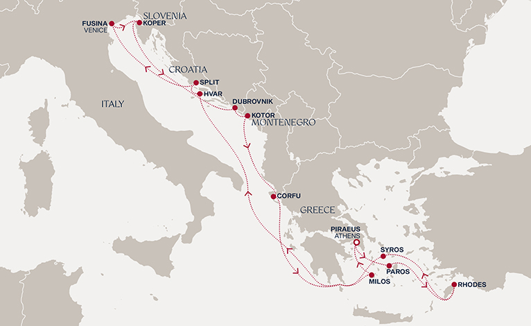 Itinerary map