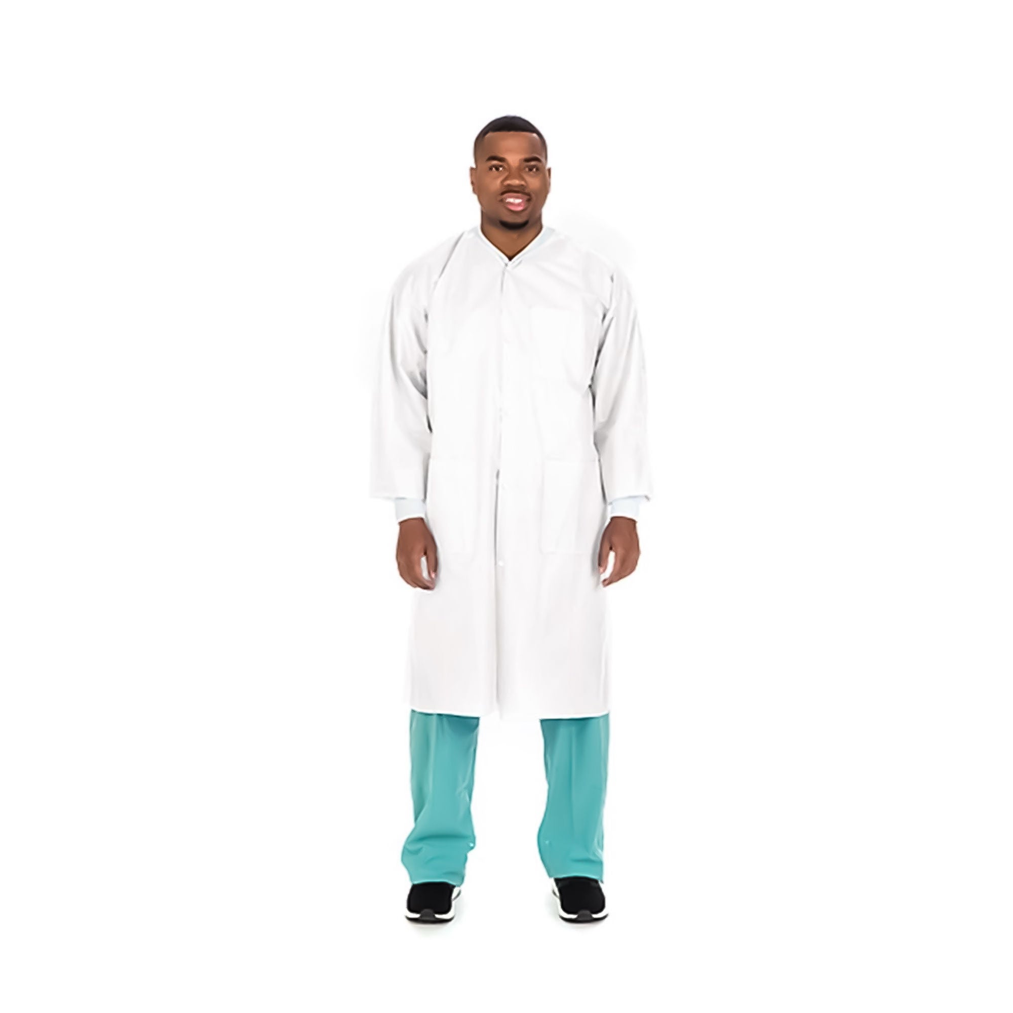 Lab Coat White X-Large Knee Length 3-Layer SMS Disposable