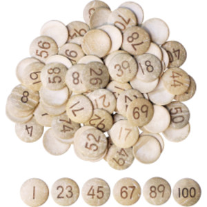 Coconut Shell Number Circles 1-100, 100 Pieces