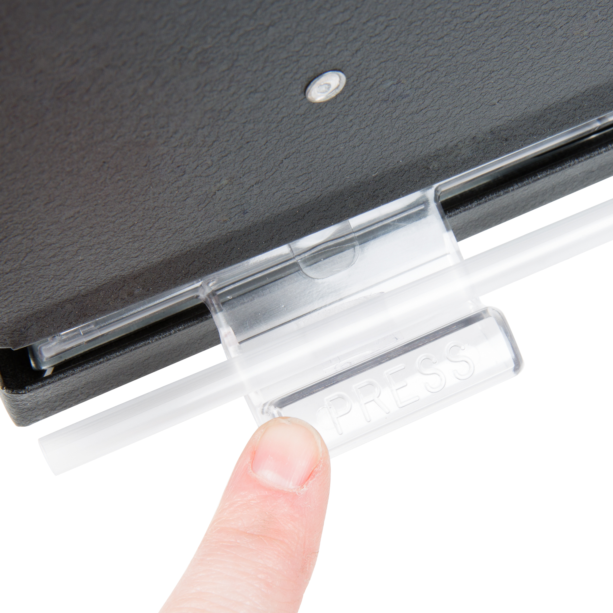 Onesided bulk unwrappedstraw dispenser in black for .230 to .265