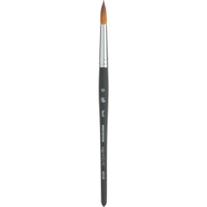 Aqua Elite Round Brush, Synthetic Bristles, Short Handle Watercolor Paintbrush, Matte Black, Size 10, 1 Count