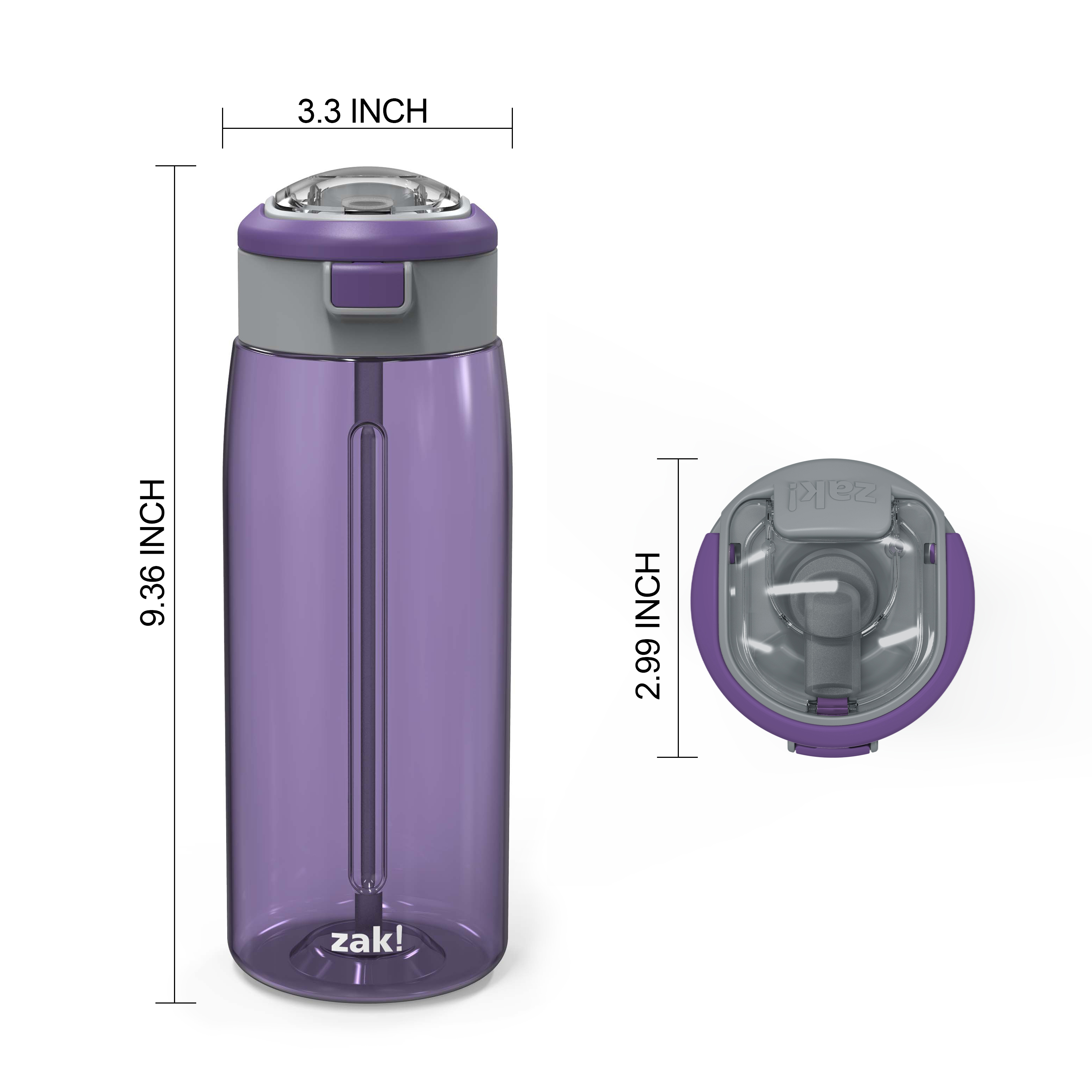 Genesis 32 ounce Reusable Plastic Water Bottle with Interchangeable Spouts, Viola slideshow image 6