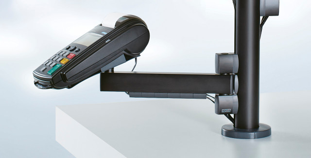 Support arms hold the technology plates, offer multiple adjustments and are available in several joint configurations for the perfect display.