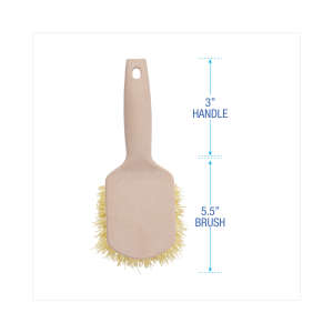 Boardwalk, 5.5in, Utility Brush w/ 3in Handle, Polypropylene Bristles, Cream
