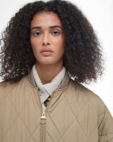 Rhea Quilted Jacket Military Brown/Sky Dress Tartan