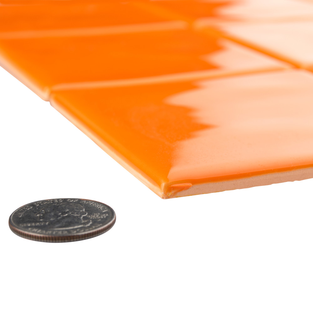 Twist Square Orange Sunset 11-3/4 in. x 11-3/4 in. Ceramic Mosaic Tile