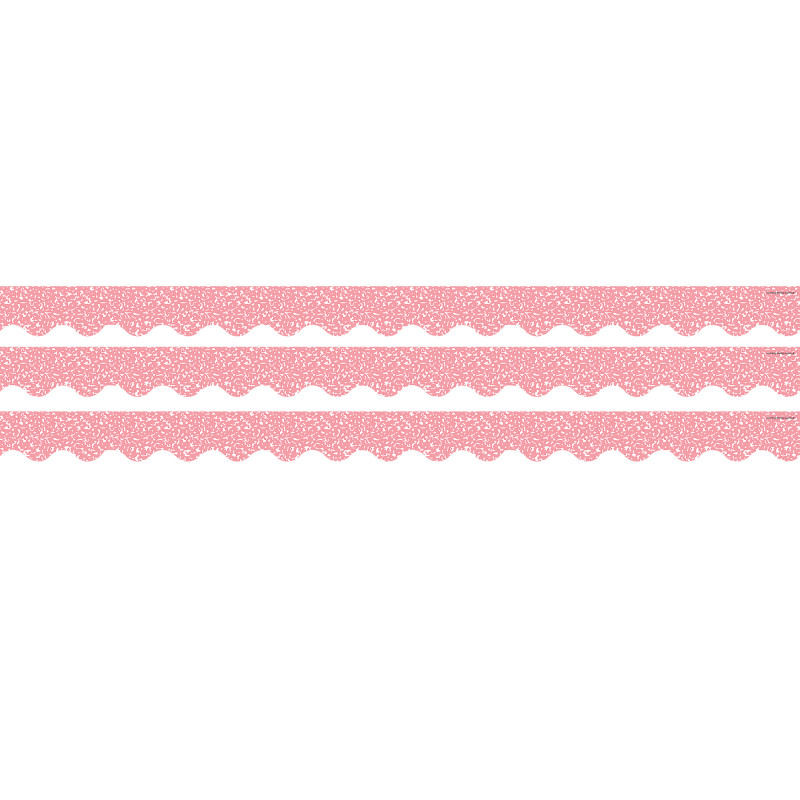 Composition Pink Scalloped Border Trim, 35 Feet Per Pack, 3 Packs