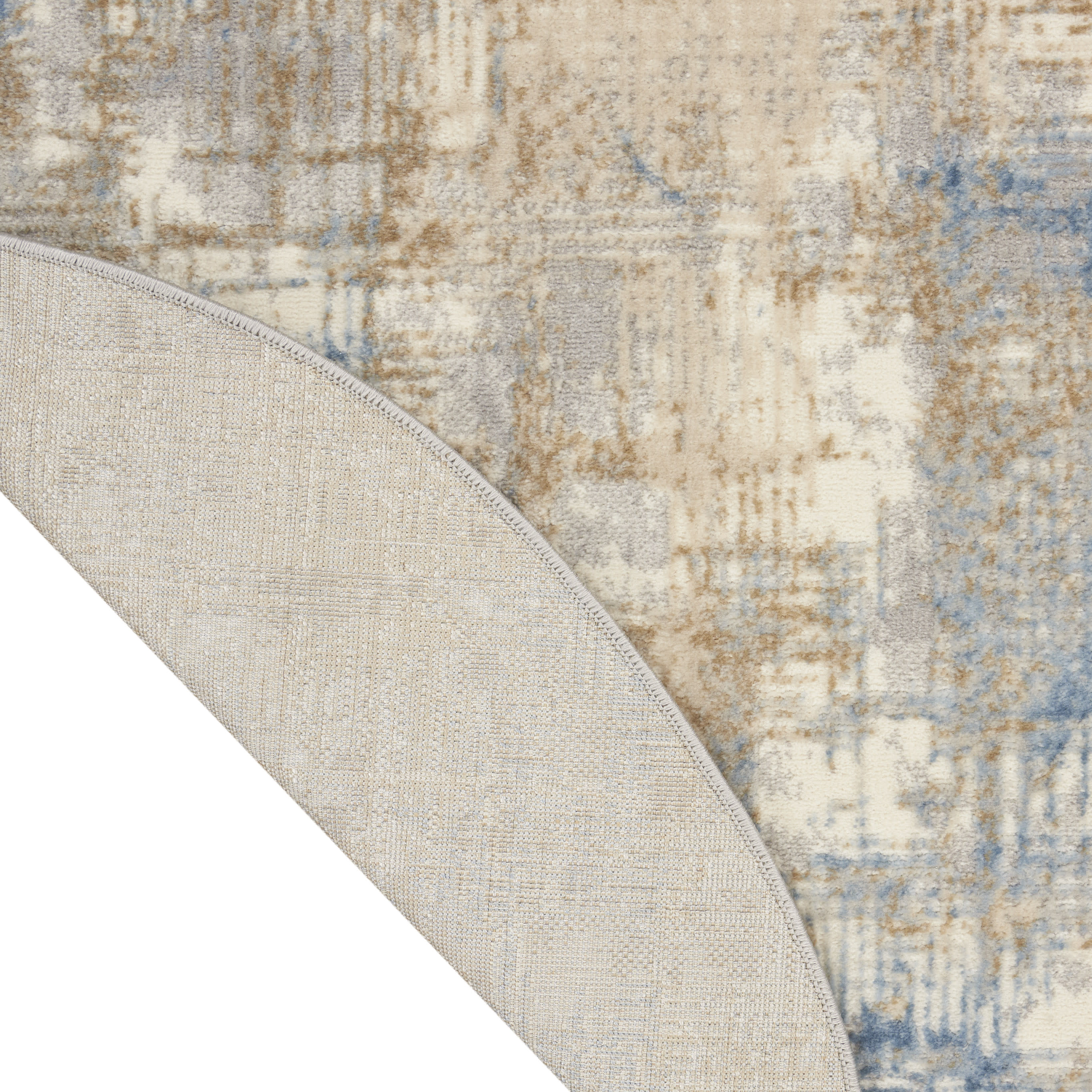 Calvin Klein CK950 Rush 6' x Round Blue Beige Modern Indoor Rug