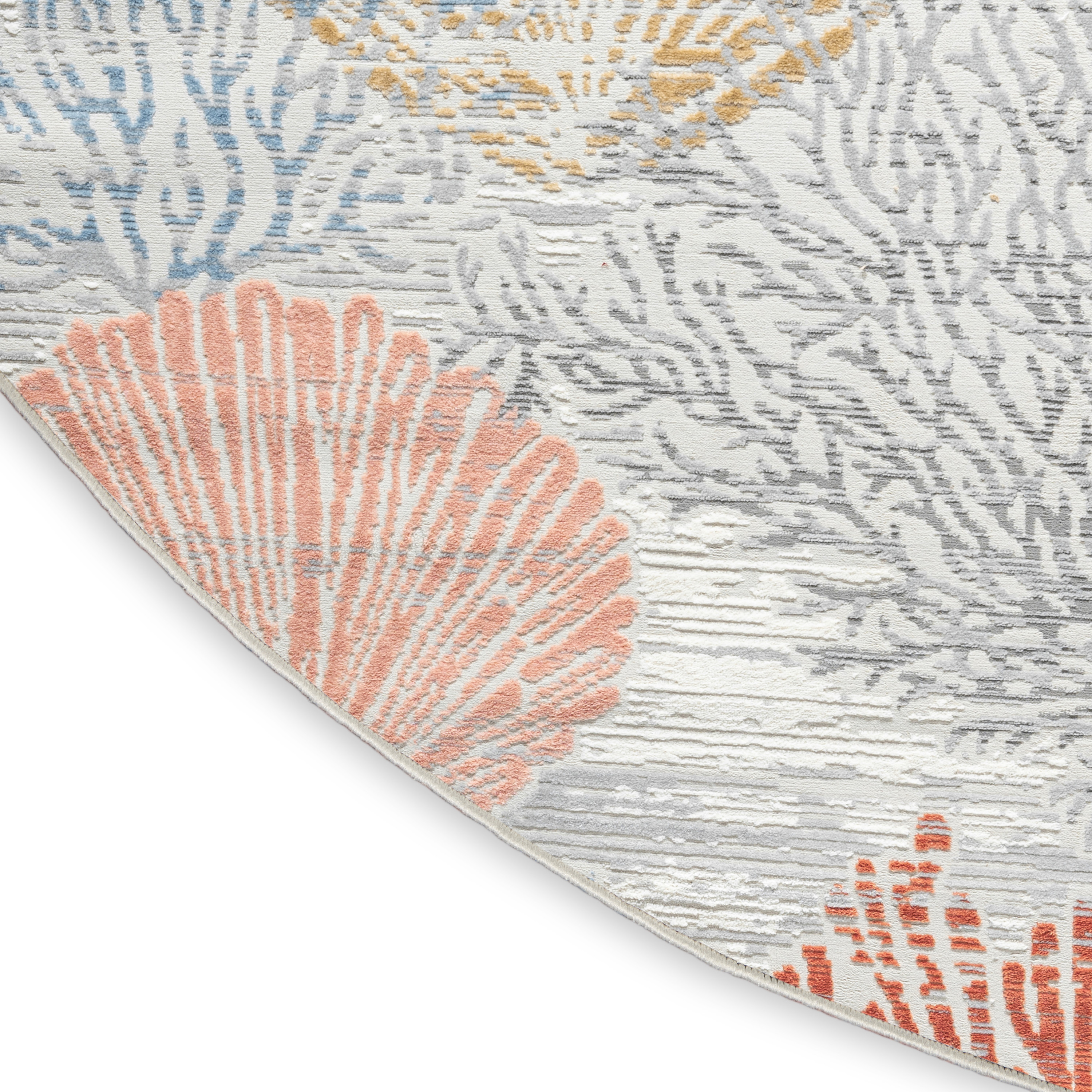 Nourison Seaside 7'10" x Round Multicolor Coastal, Nautical & Beach Indoor Rug